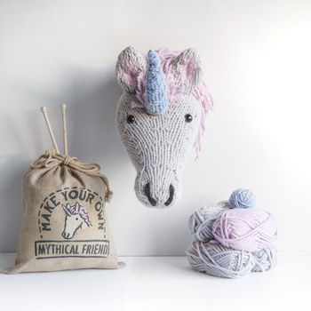 Giant Unicorn Head Knitting Kit, 6 of 7