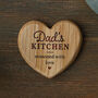 'Dad's Kitchen Seasoned With Love' Oak Heart Magnet, thumbnail 1 of 3