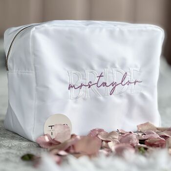 Personalised Embroidered Bride Pouch, 6 of 7