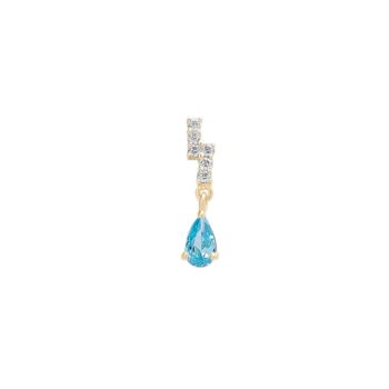 Blue Topaz Lightning Bolt Earrings 9ct Solid Gold, 9 of 10