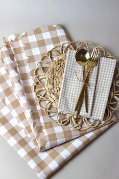 Gingham Check Scallop Edge Tablecloth, 5 of 7