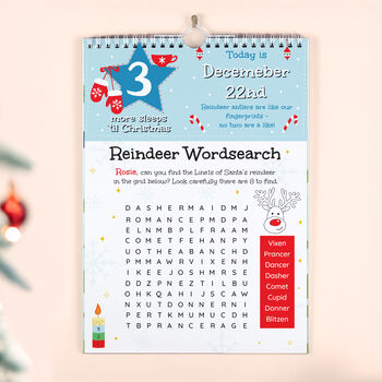 Personalised 24 Sleeps Activity Advent Calendar, 5 of 10