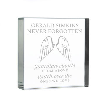 Personalised Guardian Angel Wings Glass Block, 4 of 9