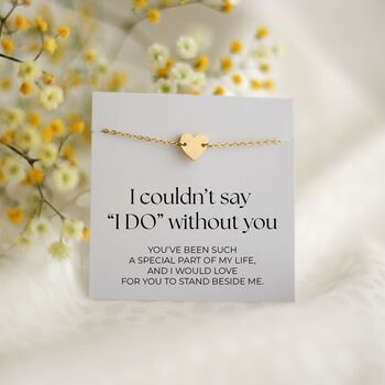 Bridesmaid Gift, Heart Birthstone Bracelet With Custom Card, 3 of 11