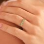 Emerald And Peridot Pear Cut Half Eternity Band In Sterling Silver And Gold Vermeil, thumbnail 8 of 11