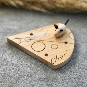 Wooden Cheese Board With Mouse Cheese Wire, 7 of 8