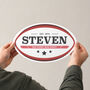Rugby Ball Style Personalised Metal Sign, thumbnail 2 of 3