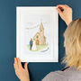 Church Wedding Personalised Fine Art Print, thumbnail 1 of 8
