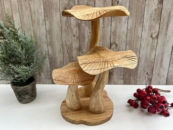 Large Hand Carved Wooden Bali Mushroom Set, 8 of 11