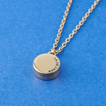 Gold Personalised Circle Pendant, Name Necklace For Men And Women, 3 of 7