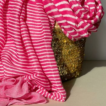 Cross Stripes Scarf In Pink, 2 of 2