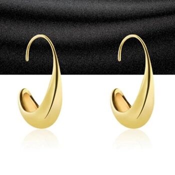 Gold Plated Small Teardrop Hoop Earrings, 5 of 6
