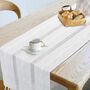 Wide Hollow Ivory Color Cotton Linen Table Runner, thumbnail 5 of 7