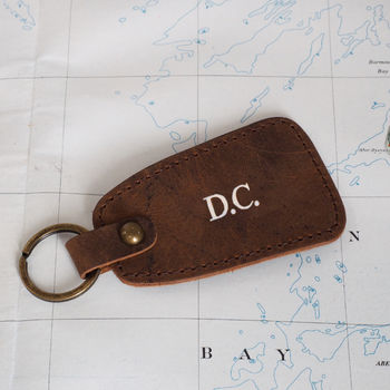 Personalised Buffalo Leather Tag Keyring, 4 of 9