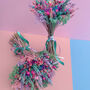 Bright Pastel Dried Flower Bouquet With Pink, Purple And Blue, thumbnail 6 of 7