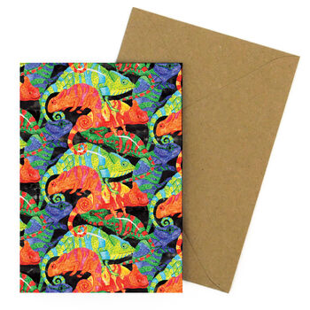 Camouflage Of Chameleons Print A6 Greetings Cards, 5 of 7