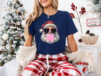 Retro Bubblegum Santa Christmas T Shirt, 5 of 8