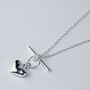 Sterling Silver Heart Toggle Pendant Necklace, thumbnail 2 of 5