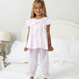 Personalised Girl's Pink Lilac Smocked Pyjamas, thumbnail 1 of 5