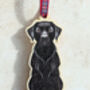 Black Labrador Dog Hanging Wooden Christmas Decoration, thumbnail 4 of 5