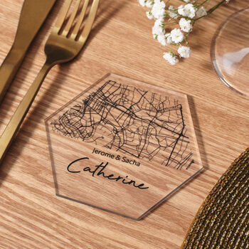 Personalised Acrylic Map Place Setting Coasters, 7 of 9