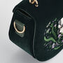 Badger Embroidered Green Top Handle Saddle Bag, thumbnail 7 of 8