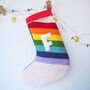 Rainbow Stripe Monogram Christmas Stocking, thumbnail 1 of 3