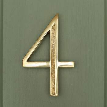 Premium Floating Engraved House Numbers In Brass Finish, 10 of 12