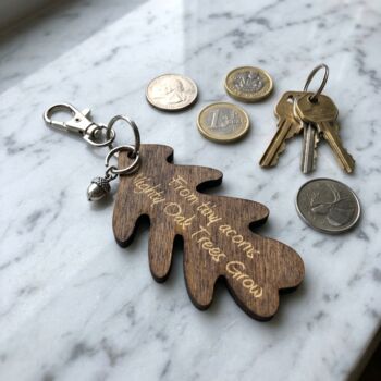 From Tiny Acorns Mighty Oak Trees Grow Keyring, 2 of 5