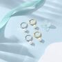 Sterling Silver Genuine Freshwater Pearl With Skinny Hoop Earrings, thumbnail 6 of 11