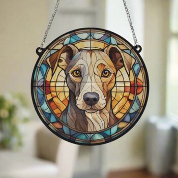 Whippet Stained Glass Effect Suncatcher, 6 of 6