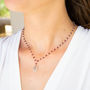 Root Chakra Garnet Necklace In Silver, thumbnail 3 of 11