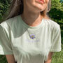 Embroidered Keep Growing Flower Organic Cotton T Shirt, thumbnail 2 of 6