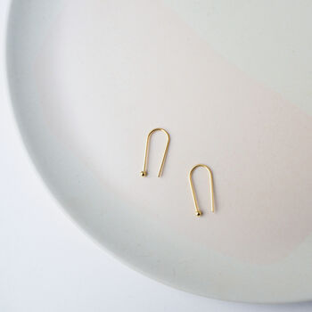 Small Arc Earrings In Gold, 3 of 6