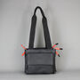 Black Leather Zip Tote Bag With Orange Zips, thumbnail 2 of 9
