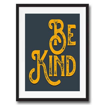 Be Kind Vintage Style Quote Art Print, 4 of 4