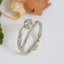 Gold Twig Engagement Ring, White Sapphire Nature Ring, thumbnail 2 of 8