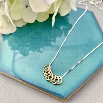 Personalised 9ct Gold Rings Necklace, 2 of 3