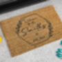 Personalised Coir Doormat With Wreath Design, thumbnail 2 of 8