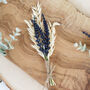 Dried Flower Cream And Navy Lavender Buttonhole, thumbnail 2 of 8