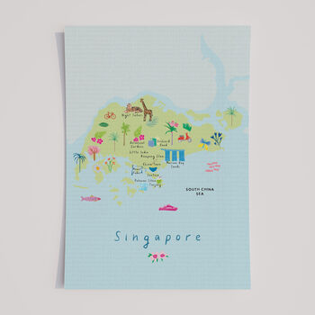 Illustrated Map Of Singapore Art Print, 3 of 6