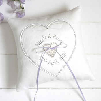 Personalised Wedding Ring Pillow, 4 of 12