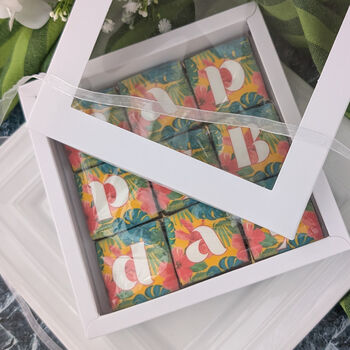 Birthday Biscuits Gift Box, Tropical Flowers, Nine Pieces, 2 of 9