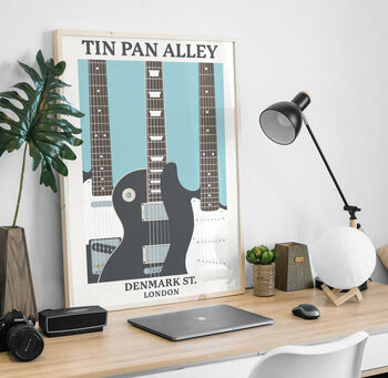 Tin Pan Alley Print | London Guitar Music Poster, 8 of 8