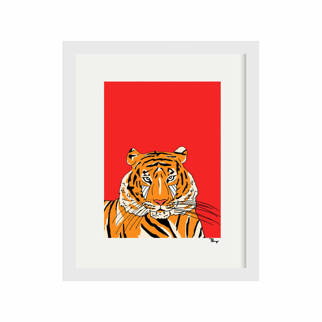 Tiger Illustrated Print By Pearl Ivy | notonthehighstreet.com