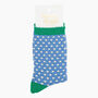 Women's Glitter Socks Denim Blue Green Polka Dots, thumbnail 4 of 4