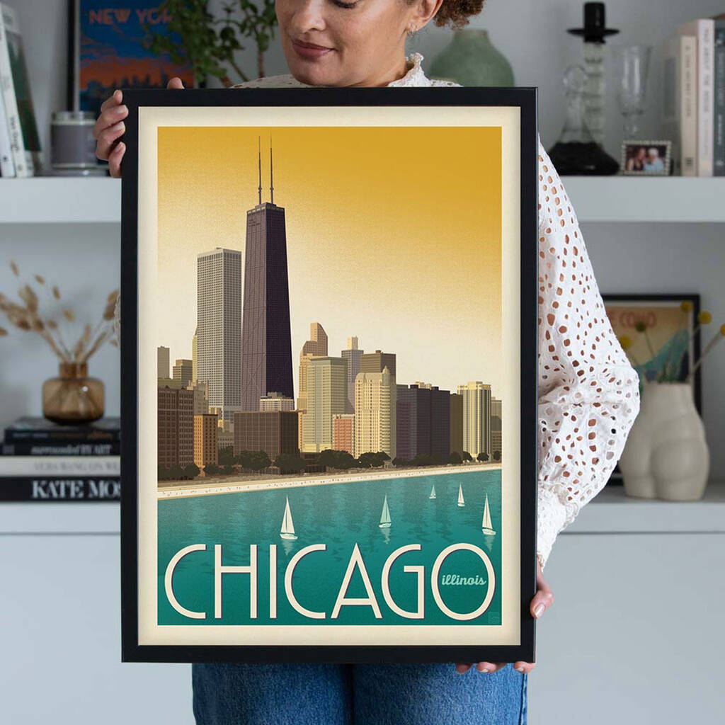 Chicago Travel Print By I Heart Travel Art.