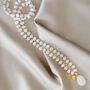 Clear Quartz Longer Length Necklace With Gold Tone Ginkgo Leaf, thumbnail 3 of 4