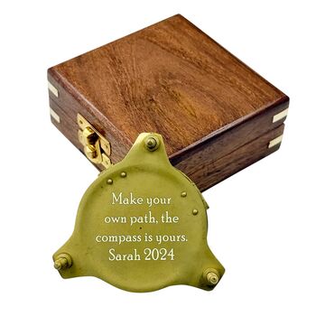 Personalised Three Inch Adjustable Sundial Compass Graduation Gift, 9 of 12