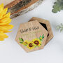 Personalised Wooden Wedding Ring Box Sunflower, thumbnail 3 of 9